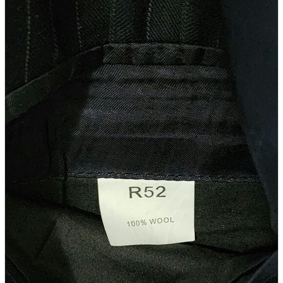 JoS A Bank Mens Wool Pinstripe Blazer Jacket Black 3-Button Notch Lapel Size 52R - Picture 7 of 9